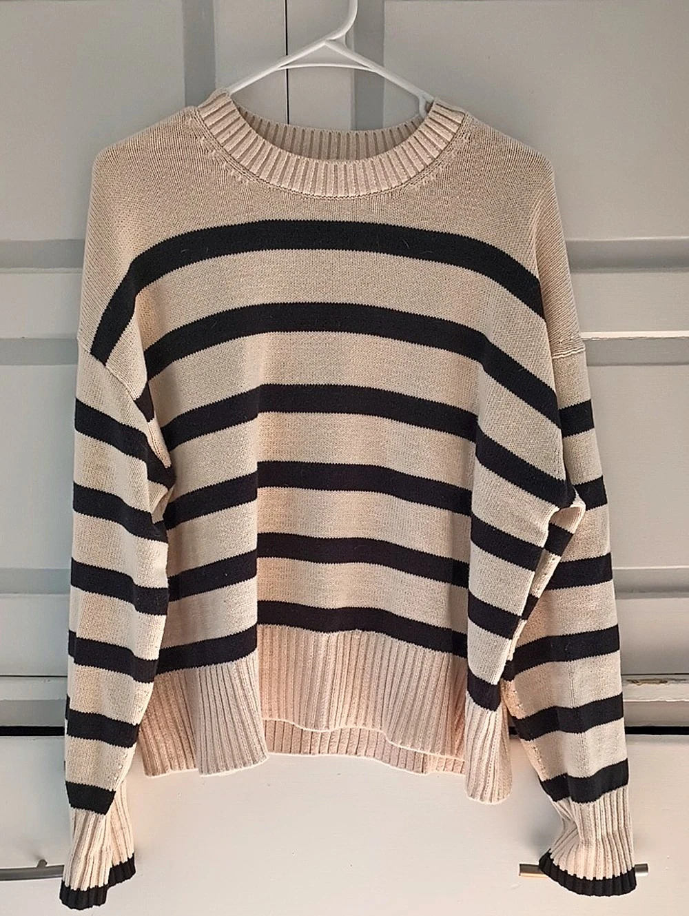 Everlane The Organic Cotton Open-Stitch Crew Sweater Medium
